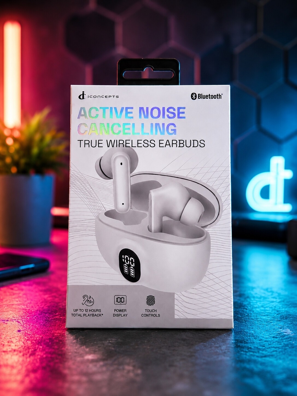 Active Noise Cancelling True Wireless Earbuds - White